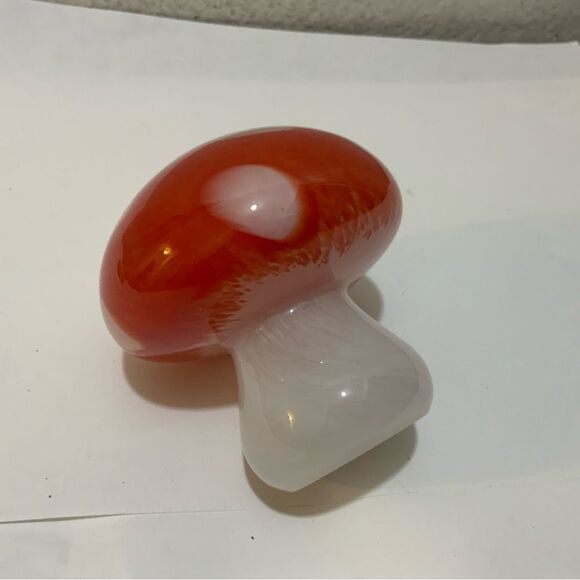Glass Mushroom Home Decor red white G21 - Picture 3 of 7